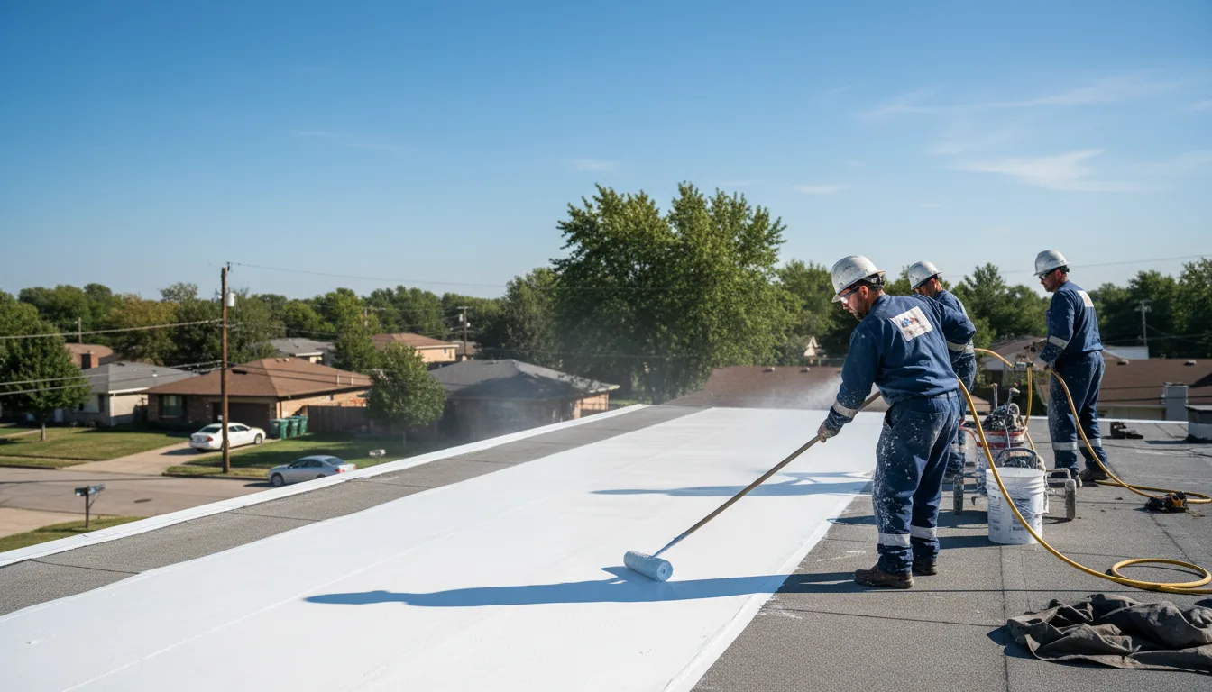 Commercial roof coating in Saybrook, IL near me